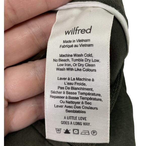 Aritzia Wilfred Allegra Lyocell Linen Shorts Women Size 0 Dark Olive NWT $78 - Picture 6 of 10